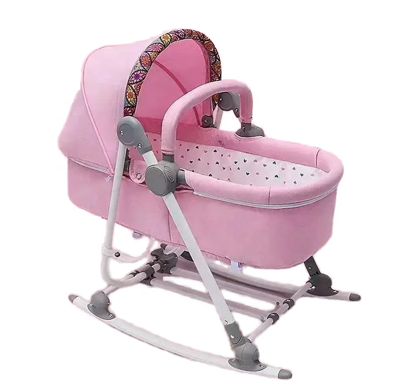 Multi-function Adjustable Height Baby Crib swing Baby Cot Sets Iron Folding Baby Beds  Rocking Chair