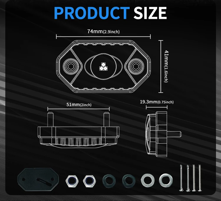 Aurora 2inch Single led Pods color Off Road LED Rock Light car rock lights