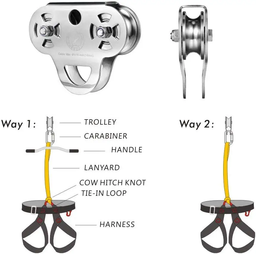 CSC Сверхмощный комплект на молнии шкив пружинный тормоз защитный полный с сертификатом CE 200ft