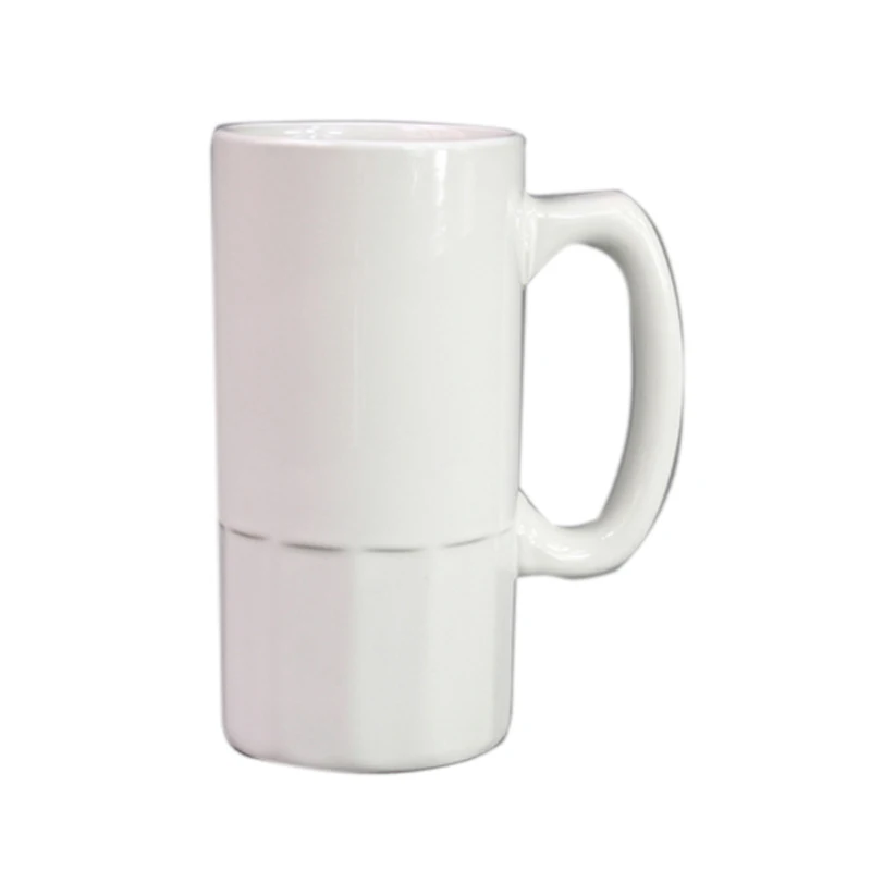 AIDARY Ceramic Large Capacity 20oz White Ceramic Beer Mug Heat Transfer Printing Blank Cup Sublimation Ready Mug