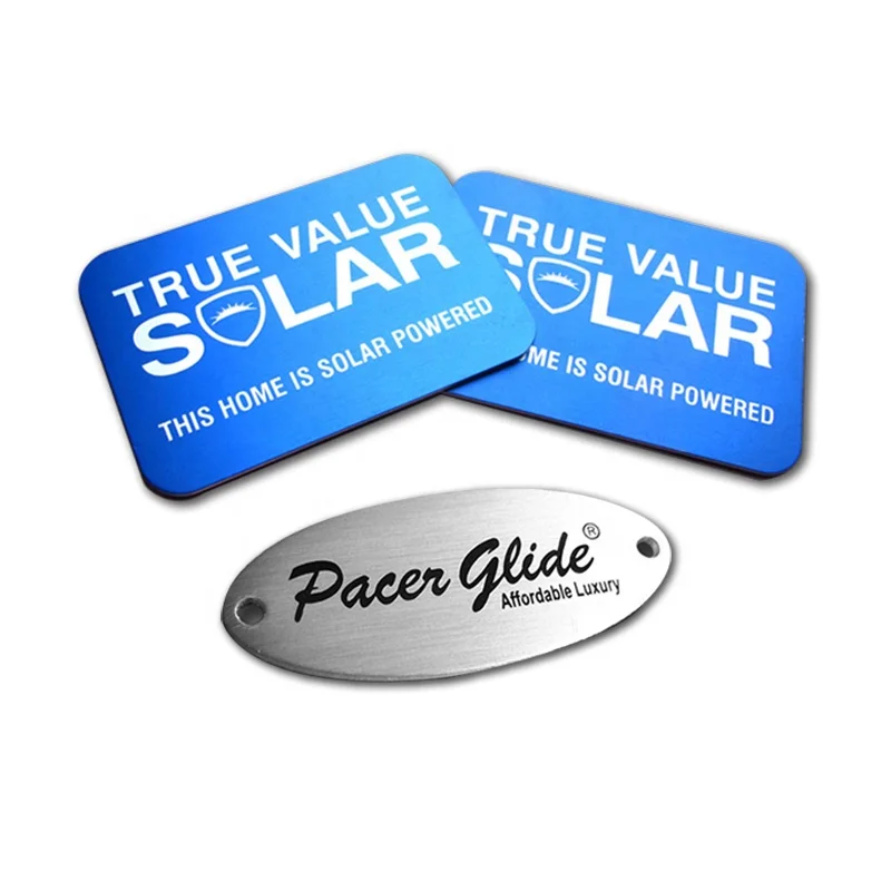 Custom metal label sign Laser engraved badge Brass plaque Anodized aluminum logo name plate tag Etched stainless steel nameplate