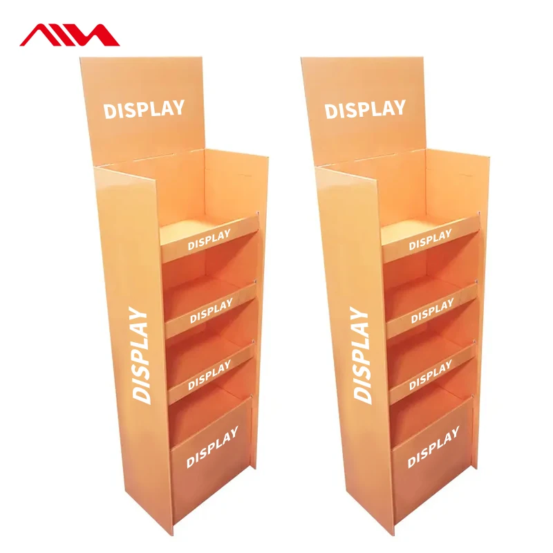 Custom Floor Cardboard Display Advertising Rack Corrugated Floor Standing Paper Counter Display Box For Electronic Products