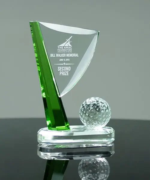 Crystal Golf Flag Award Top Tournament Finishers Incentive Trophy Custom trophies medals plaques Lucite Medal Recognition Trophy