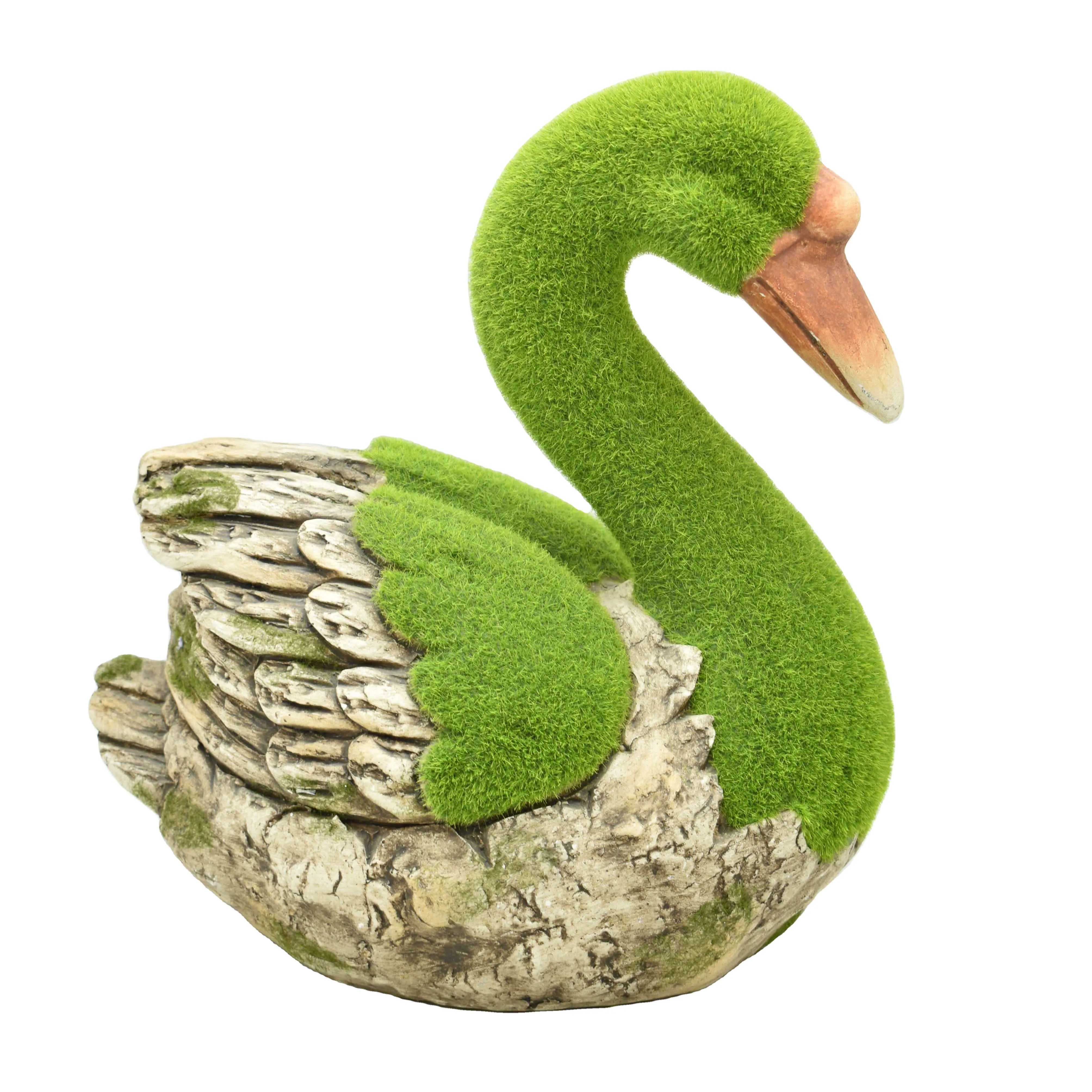 Artificial Grass Animal Statue Manufacturers Duck Garden Decor Goose Flocked Ornament