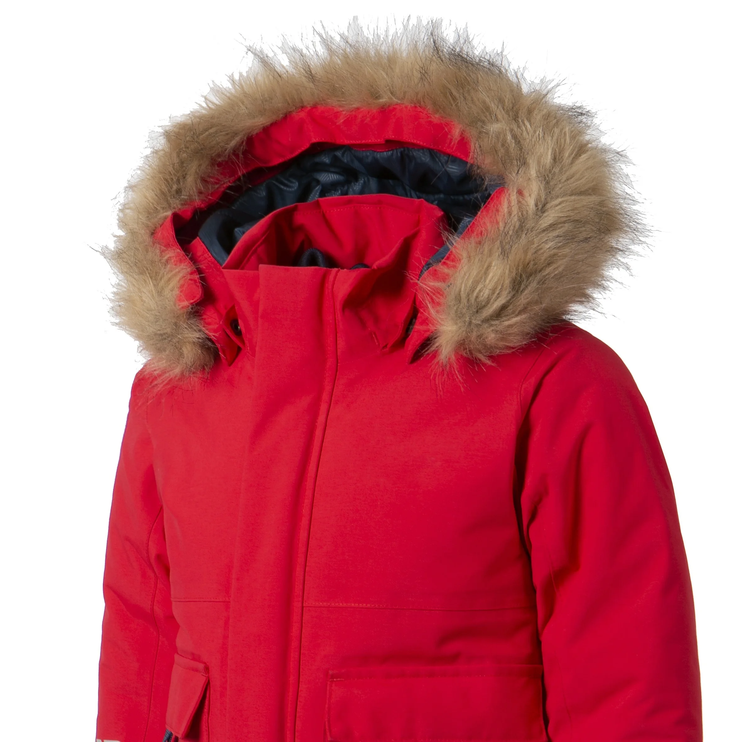 European Style Quilted Jacket with Hood and Faux Fur Collar Insulated Winter Parka for Kid