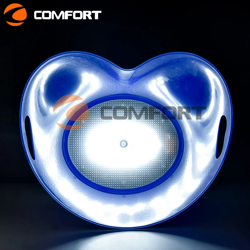 High Quality KTV Bar Champagne Acrylic Plastic Oval Shape Led Luxury Party Minimalist Your Logo PS 15L Ice Bucket