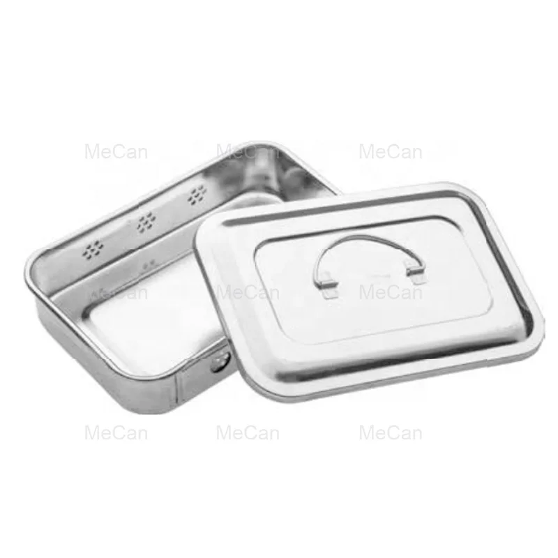 Лоток для стоматологических инструментов автоклавируемый 2-слойный из нержавеющей стали хирургический инструмент с крышкой