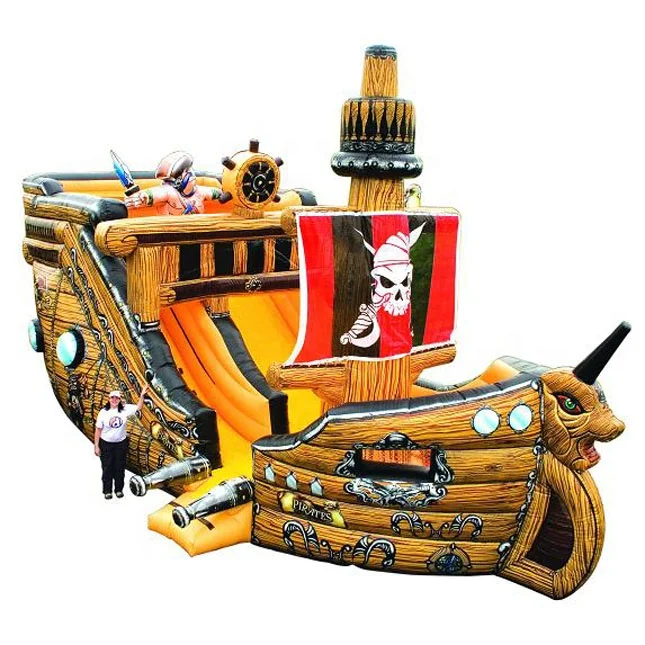Outdoor 26ft PVC Kids Adult CE Commercial Giant Inflatable Pirate Ship Slide Bounce House Bouncy Castle Inflatable Bouncer