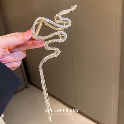 fashion quality snake shape claw crystal wedding hair clip