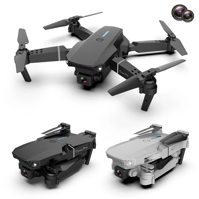 F82 NEW WiFi FPV Drone with Dual 4K HD Camera and Wide-Angle Live Video Drone Mini Foldable RC Quadcopter Toys E88 pro