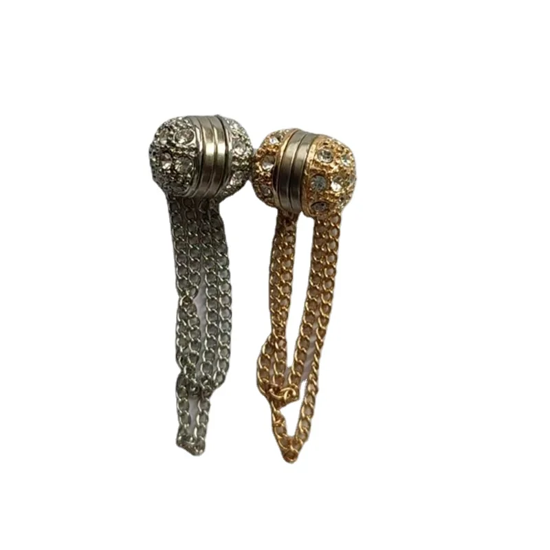 Light luxury fashion full of star chain rounded brick accessories fashion brooch hijab pins
