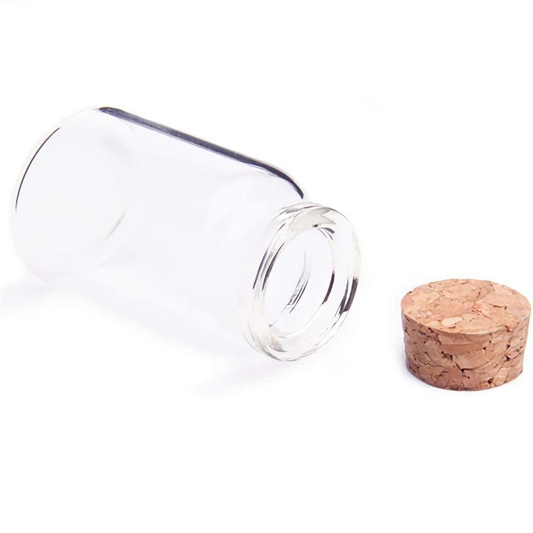 Unique Round Clear 20ml Mini Wishing Storage Glass Bottles With Cork Stoppers For Decoration/Arts/Party Favors