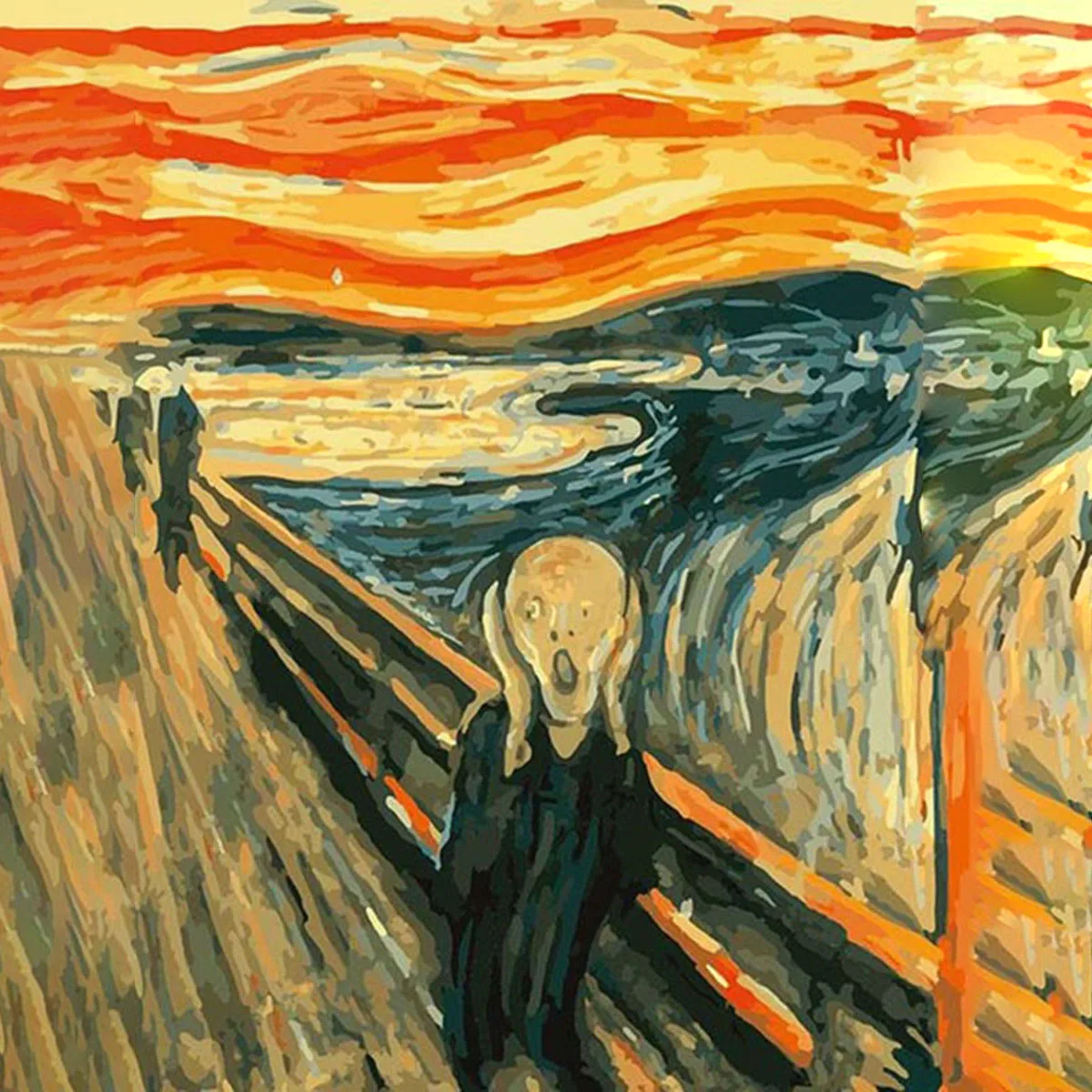 Digital oil Painting Art Shining Printed Painting Van Gogh shout Canvas Framed Decor Wall Abstract Oil Painting