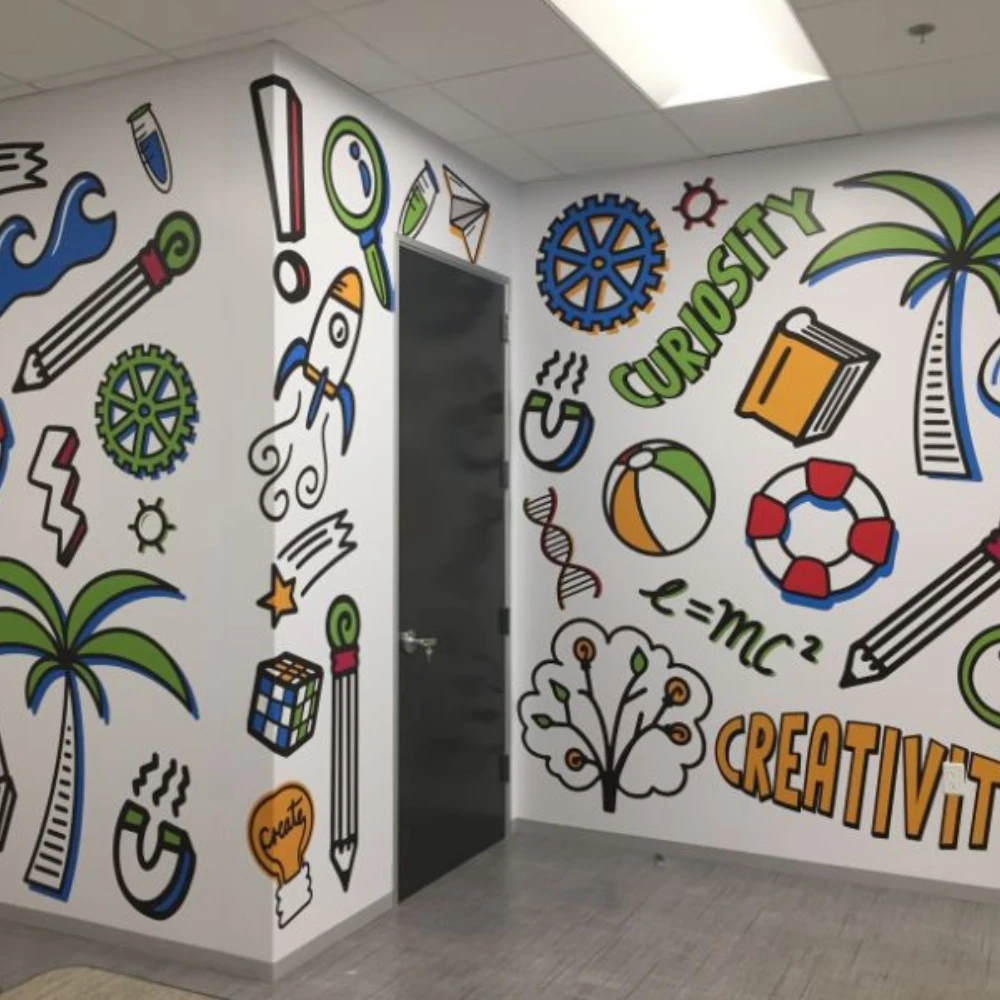 Custom Large Format Wall Graphics Art Stickers Decals Display with Digital UV Printed For Business Advertising Shop Decoration