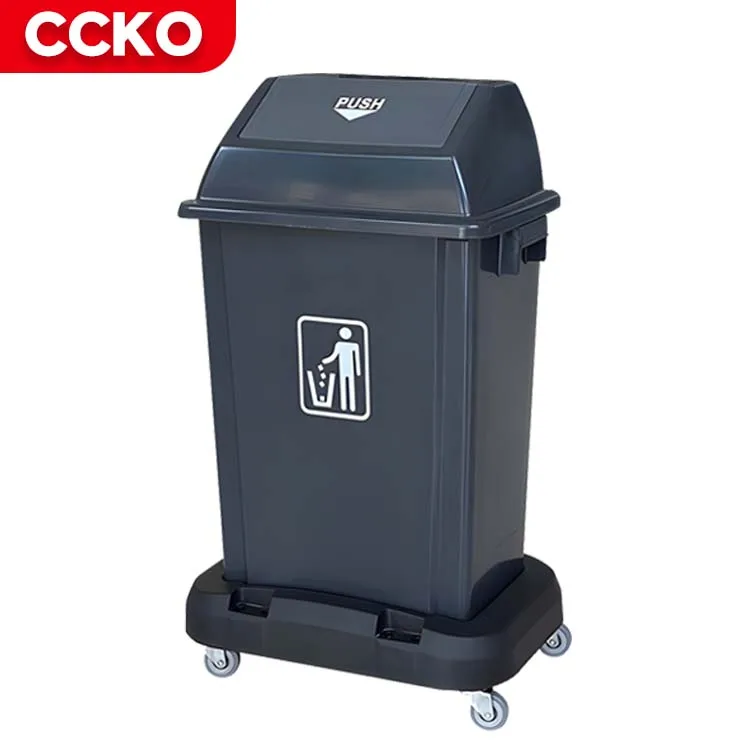 Commercial 60L 120L 16 Gallon Double Plastic Garbage Can Waste Bins Trash Bin Dustbin Trash Can Outdoor Recycle Bin With Pedals