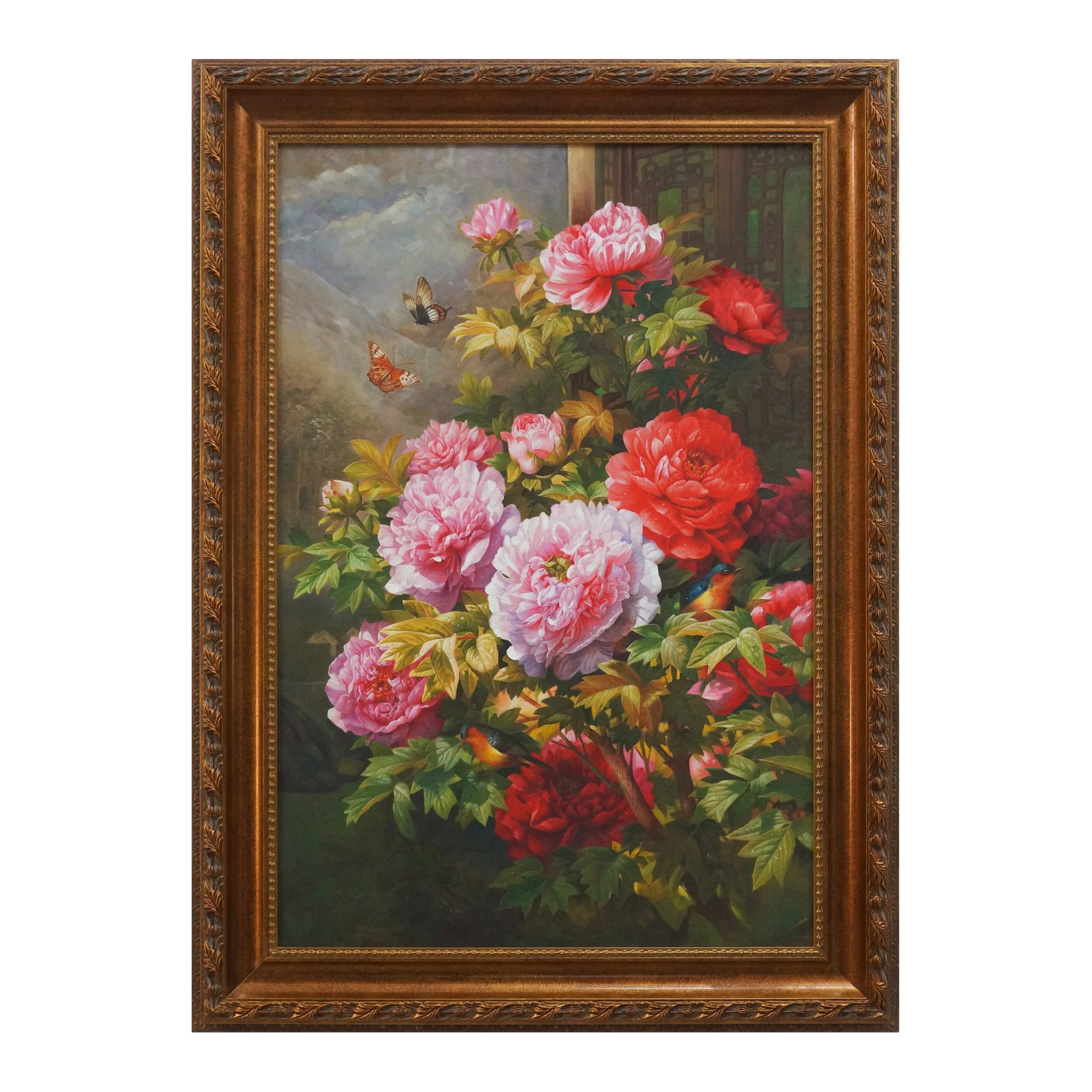 Oil Painting Dafen Eager Art Handpainted Homestay Decoration European Classical Flower Wall Art Oil Painting