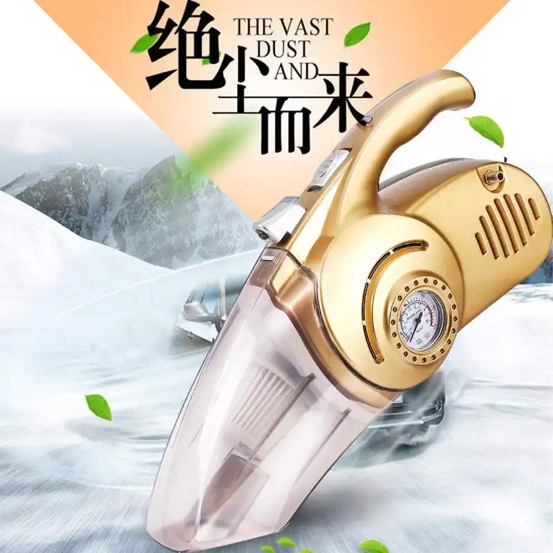 4 in 1 Tire Air Pump Car Powerful Handheld Vacuum Cleaner 12V Pressure Measurement with LED Illumination