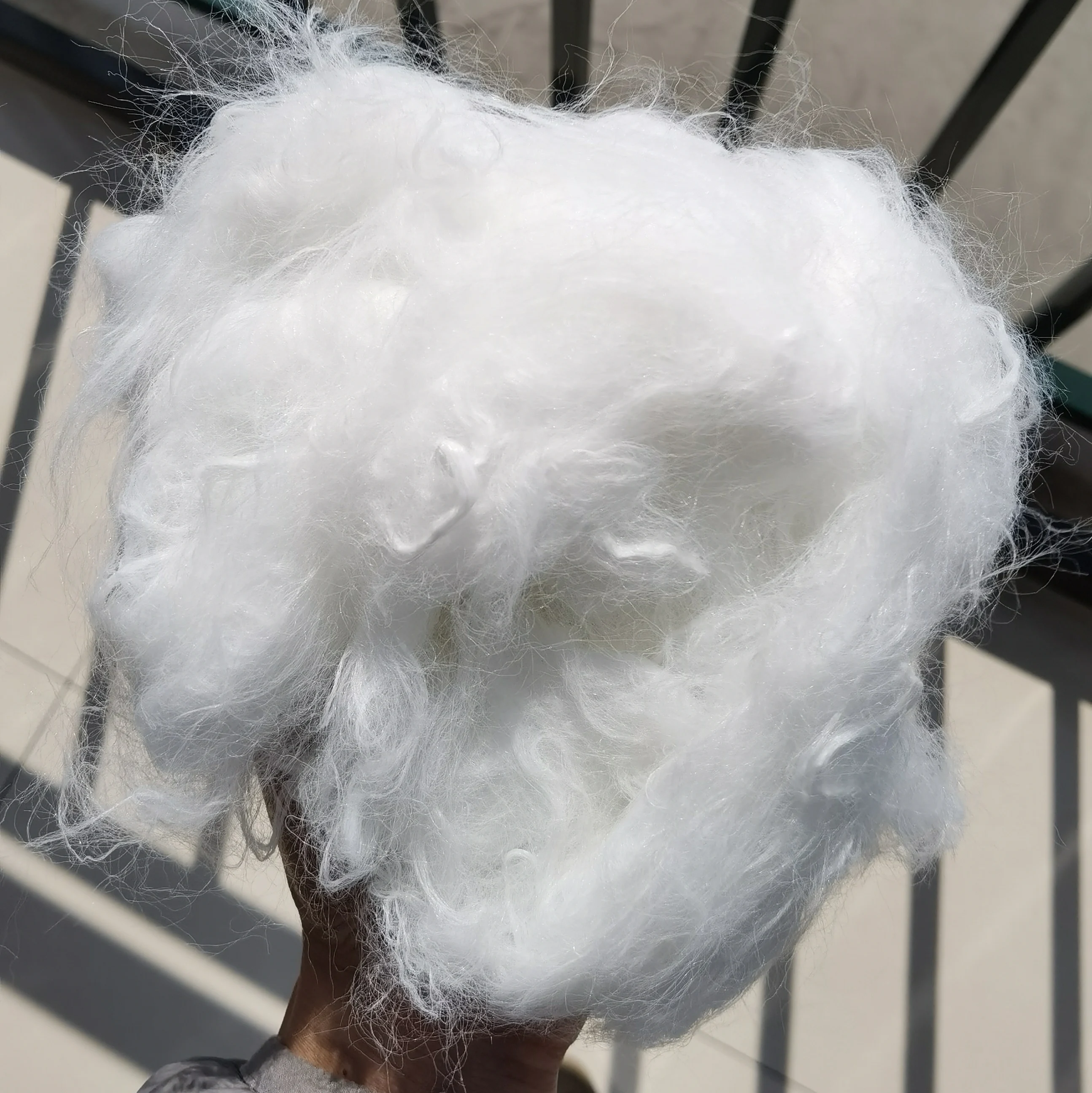 5D*65mm Nylon staple fiber angora type nylon fiber white nylon fiber for wool yarn spinning