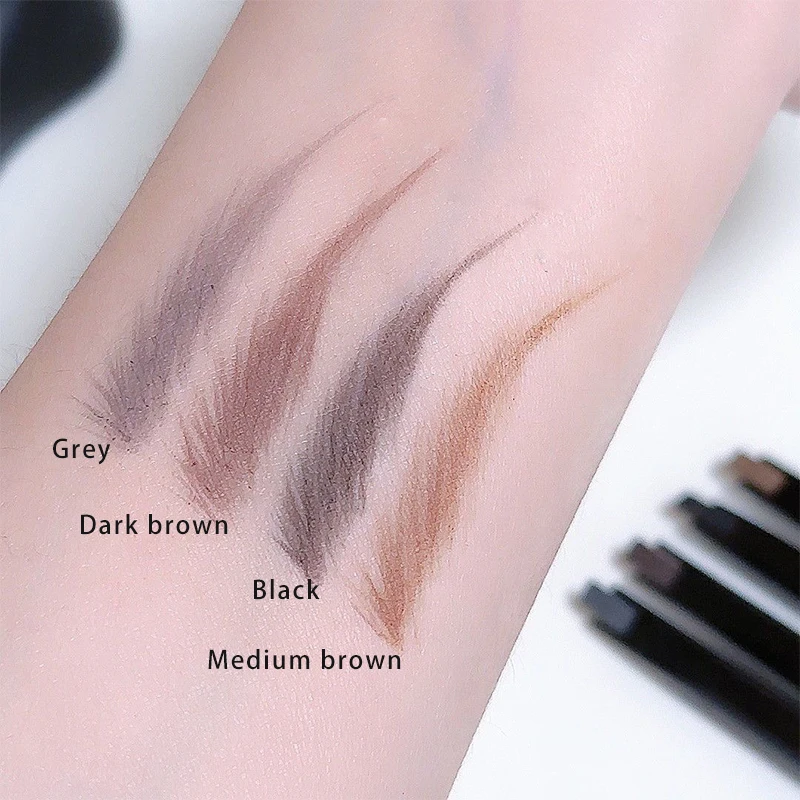 high quality medium brown vegan black double headed 2 in 1 waterproof microblading  private label custom eyebrow pencil