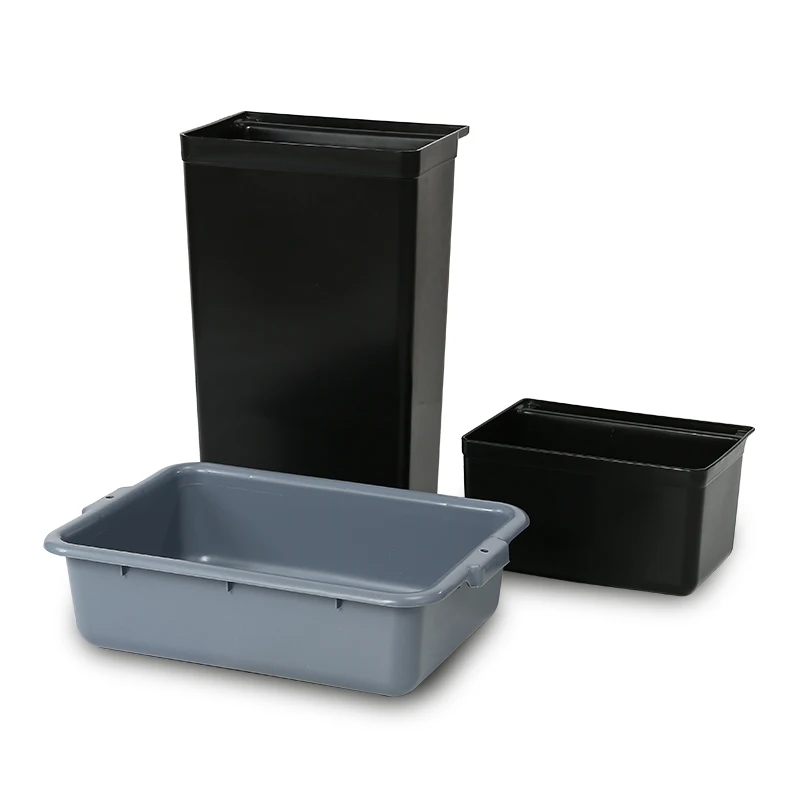 Kitchen Hotel 3-Tier Household Plastic Collect Boxes Tableware Dish Mobile Dolly Cleaning Service Trolley