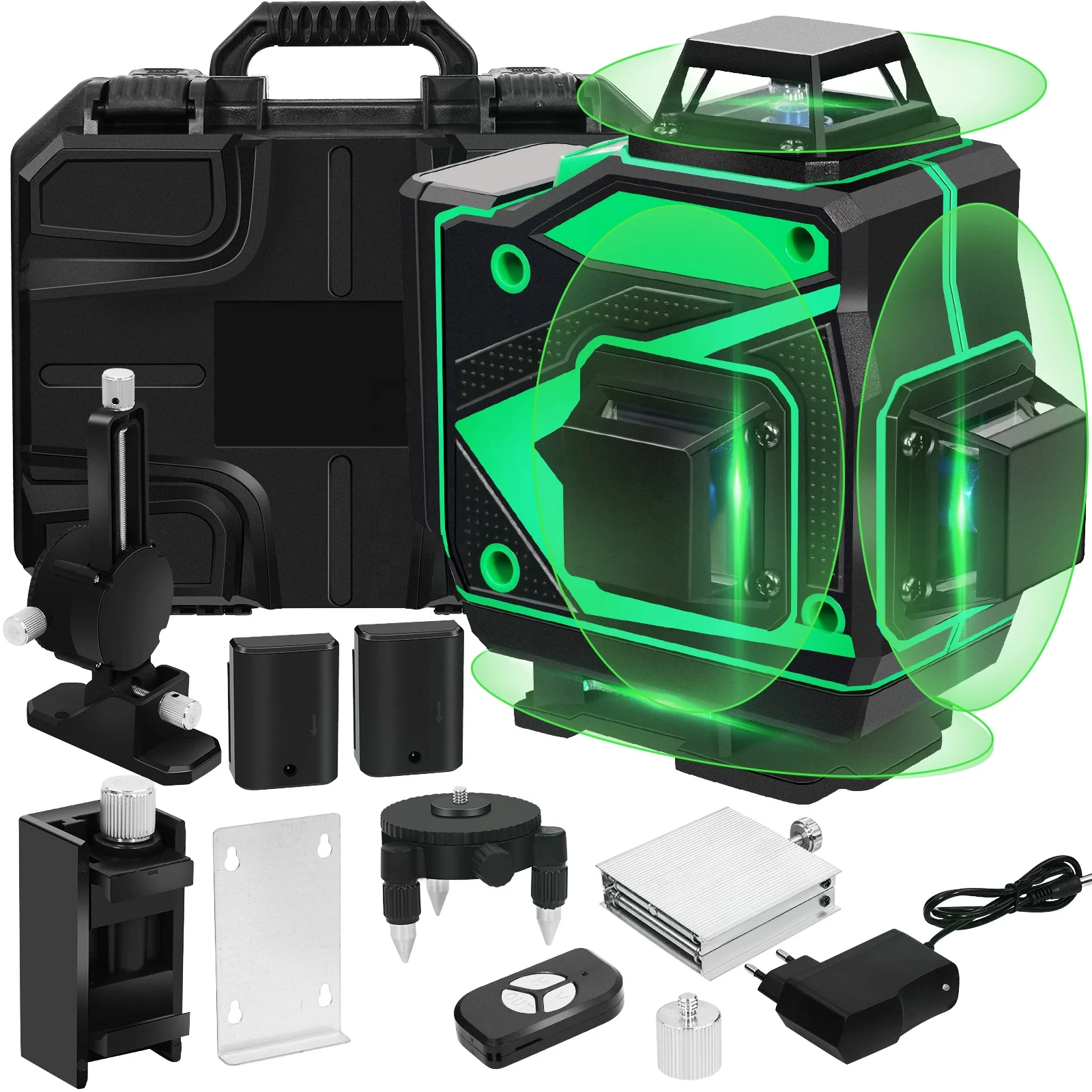 Профессиональный инструмент для строительства самолета, 16 линий, 4d, дешевый вращающийся 360, лазерный уровень зеленого луча, самовыравнивающийся, поперечный лазерный уровень