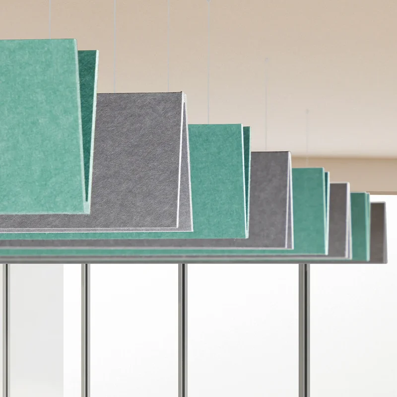 Decorative absoring insulation wave baffles felt polyester fiber wall curved pet acoustic ceiling panels