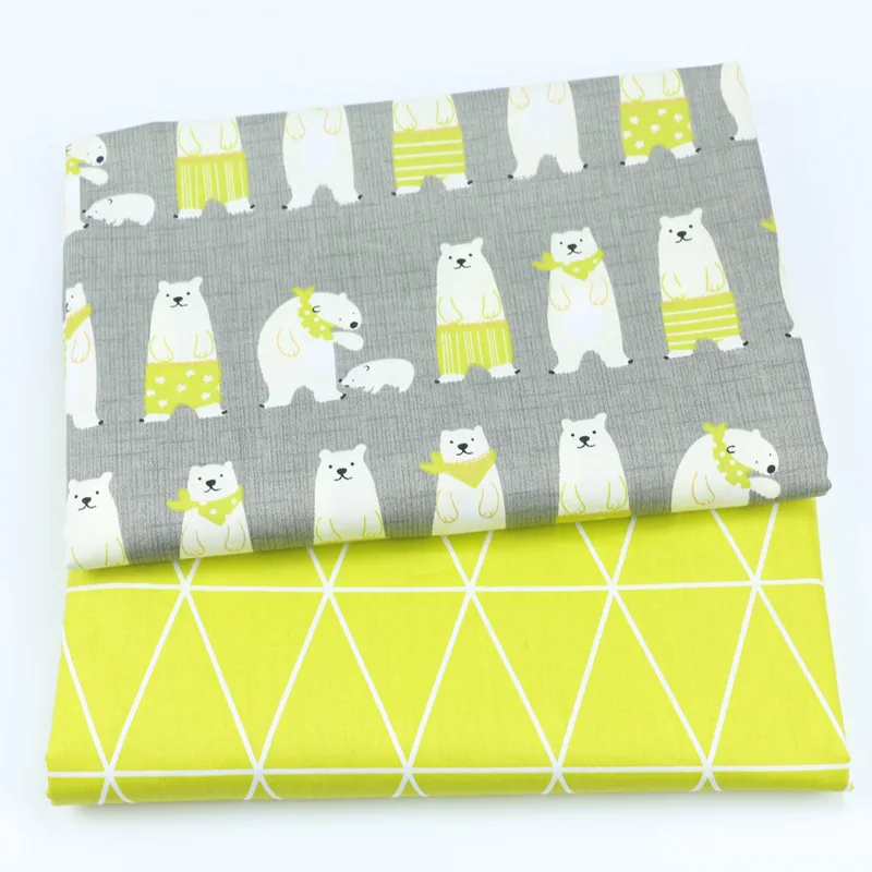 Instagram cartoon fabric Polar bear triangle calico baby bed linen quilt cover sleeping bag fabric