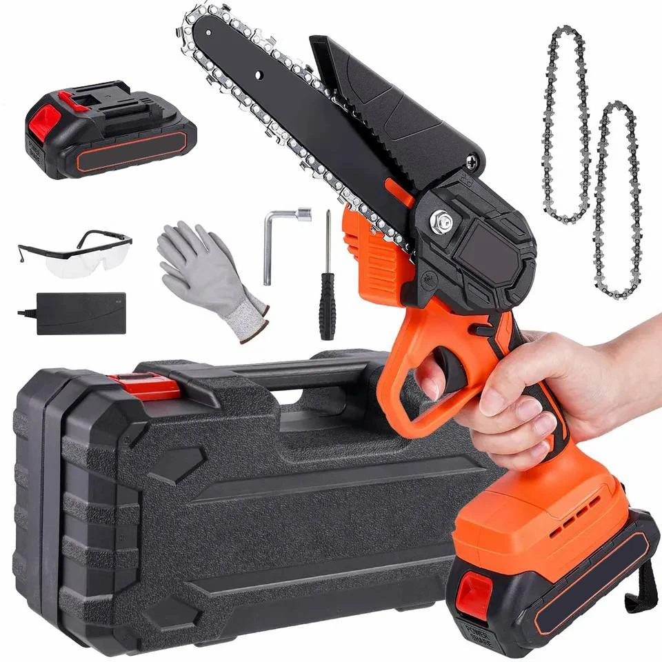 Professional Household 21 V Mini portable chainsaw Handheld rechargeable chain saw power tools woodworker cutting chain saw