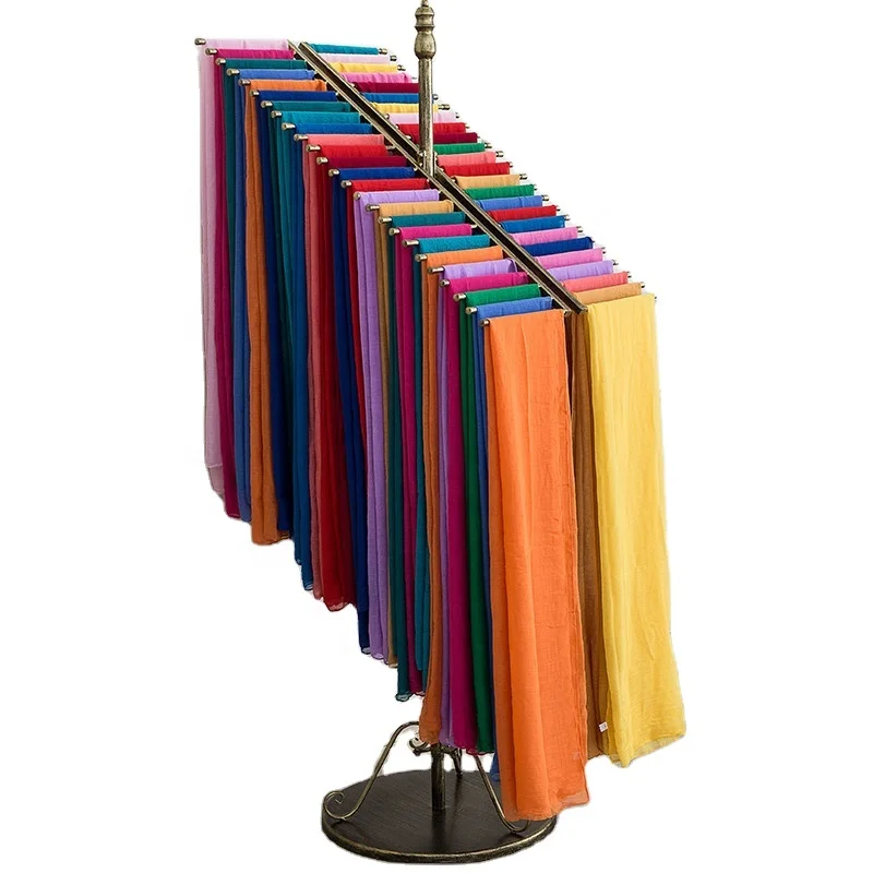 Store Retail Floor Textile Silk Fabrics Scarf Headscarf Shawl Carpet Rug Cloth Sample Hanger Metal Display Rack Stand Holder
