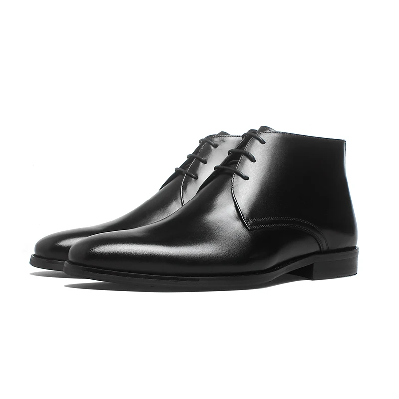 2021 Fashion Lace up Mens Shoes Brogues Lace-up Boots Genuine Cow Leather Men Ankle Military Boots