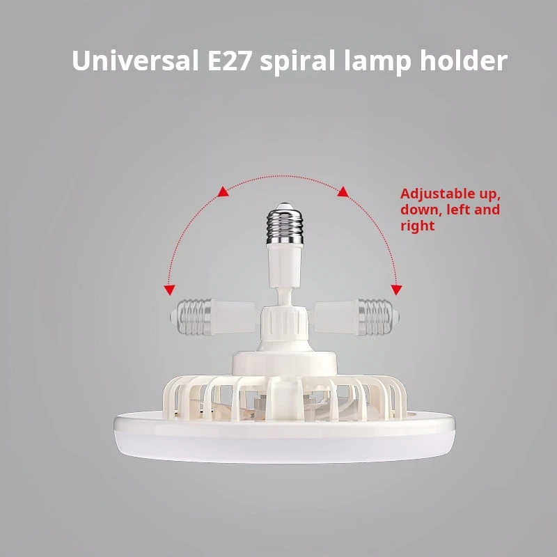 Modern Indoor Heat AC220V Home Living Room Bathroom Socket E27 Bulb Smart Dimmable Led Ceiling Light with Fan and Remote Control