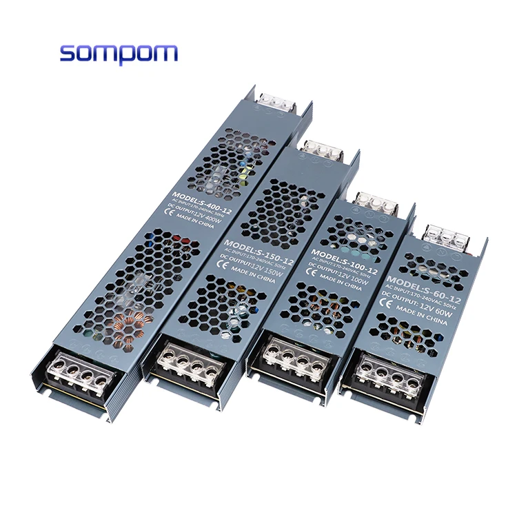 220V AC to DC 24V 150W LED Slim Switching Mode Power Supply 12V/24V 60W 100W 150W 200W 300W 400W Single Output SMPS