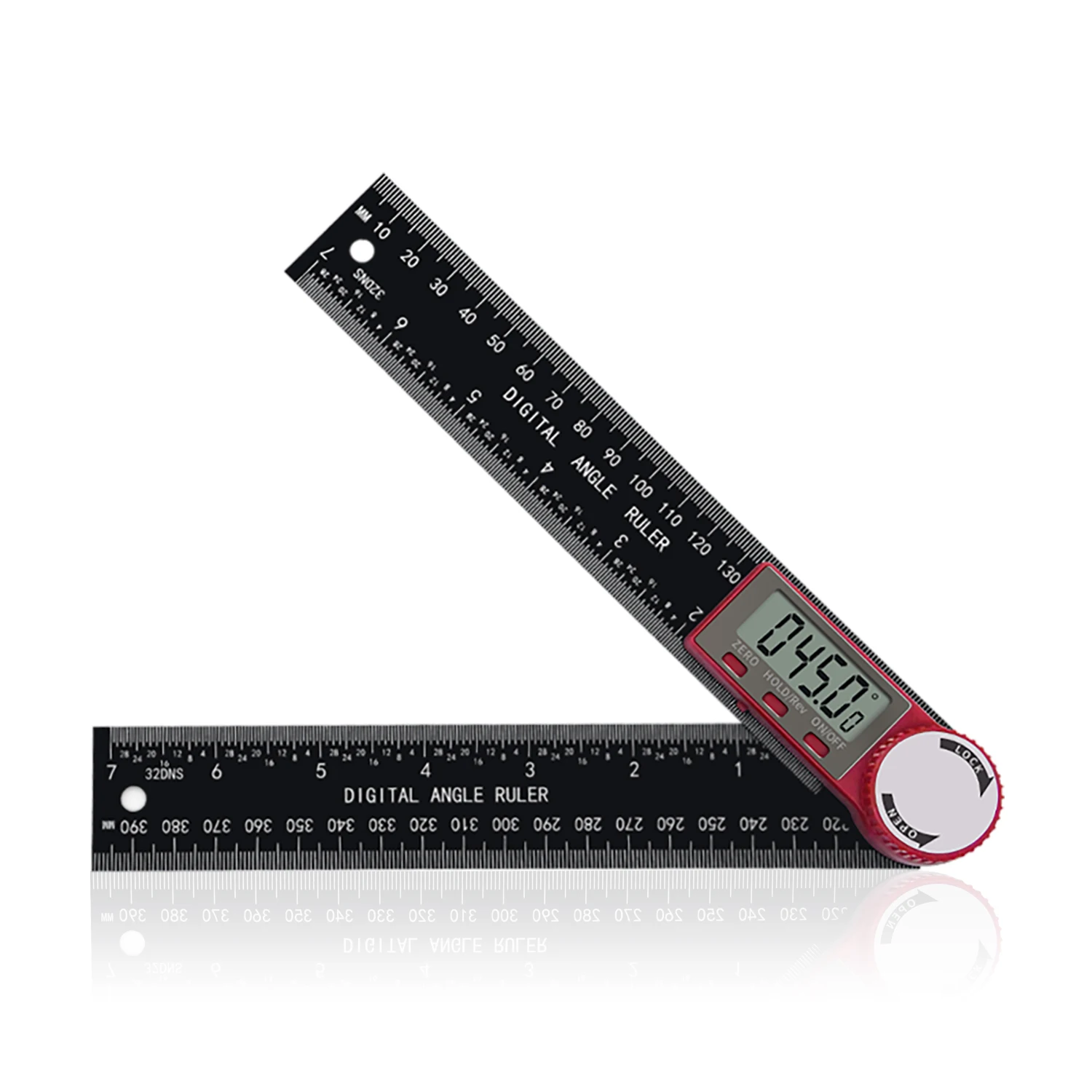 DITRON Carpenter Woodworking Tools Goniometer Ruler Angle Gauge 200mm 300mm Plastic Angle Finder Digital Protractor