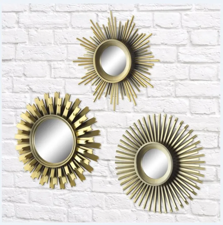 Wall Mirror Round Mini Modern Luxury Vintage Acrylic Living Room Metal Home Decor Glass Gold Decorative Mirror
