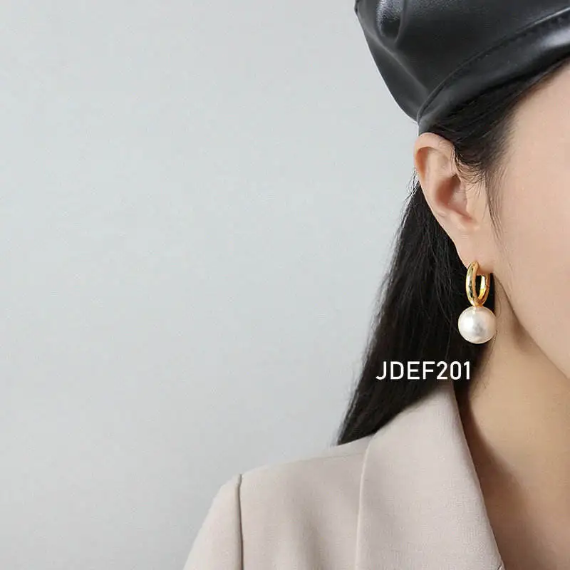 Baroque Small Silver 925 Sterling Mother Freshwater Drop Hoop Jewelry Plated Women Pearl Earring