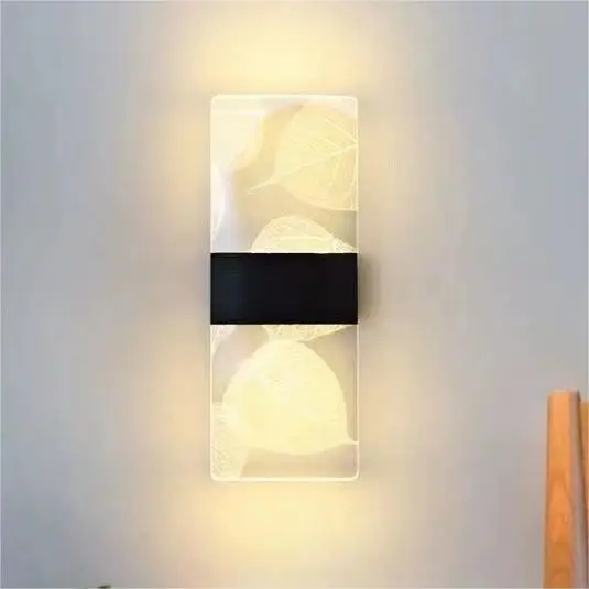 Romantic gold bedroom bedside LED wall light versatile black living room background wall acrylic LED wall lamp