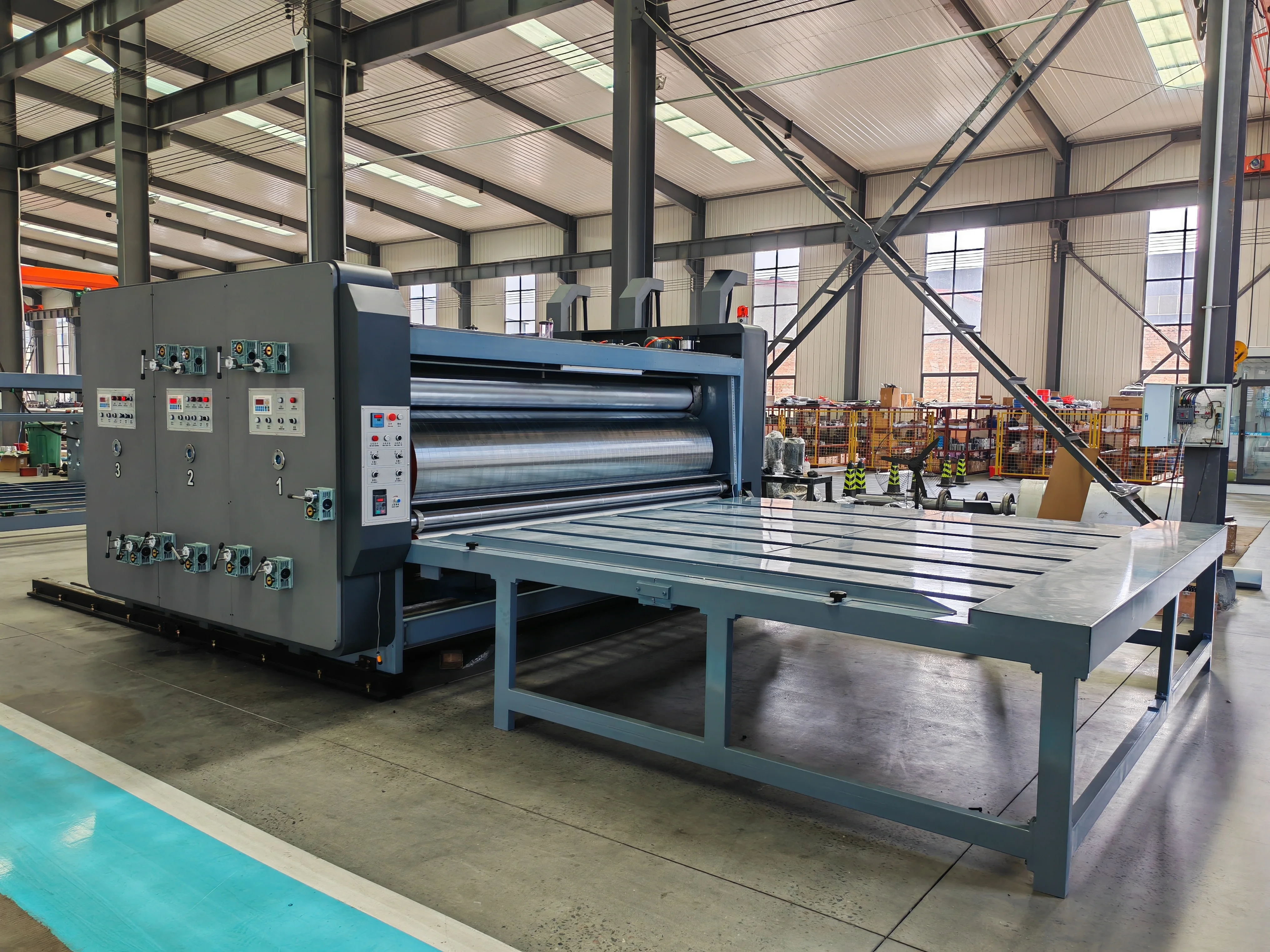 Semi Auto Flexo Printer Rotary die Cutter Corrugated Cardboard Roller Printing Slotting Carton Machine