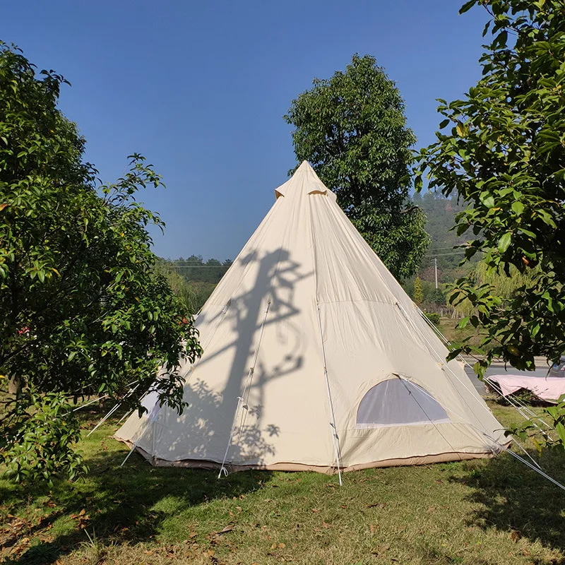 5M Outdoor Camping Cotton Canvas Teepee Tent For Events Indian Tipi Yurt Bell Tent