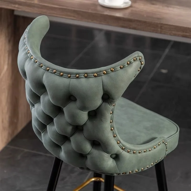 Kitchen Chair Velvet Bar Stools Metal Bar Stools High Luxury Bar Stool Gold for Home Hotel Wedding Stainless Steel Dining Chair