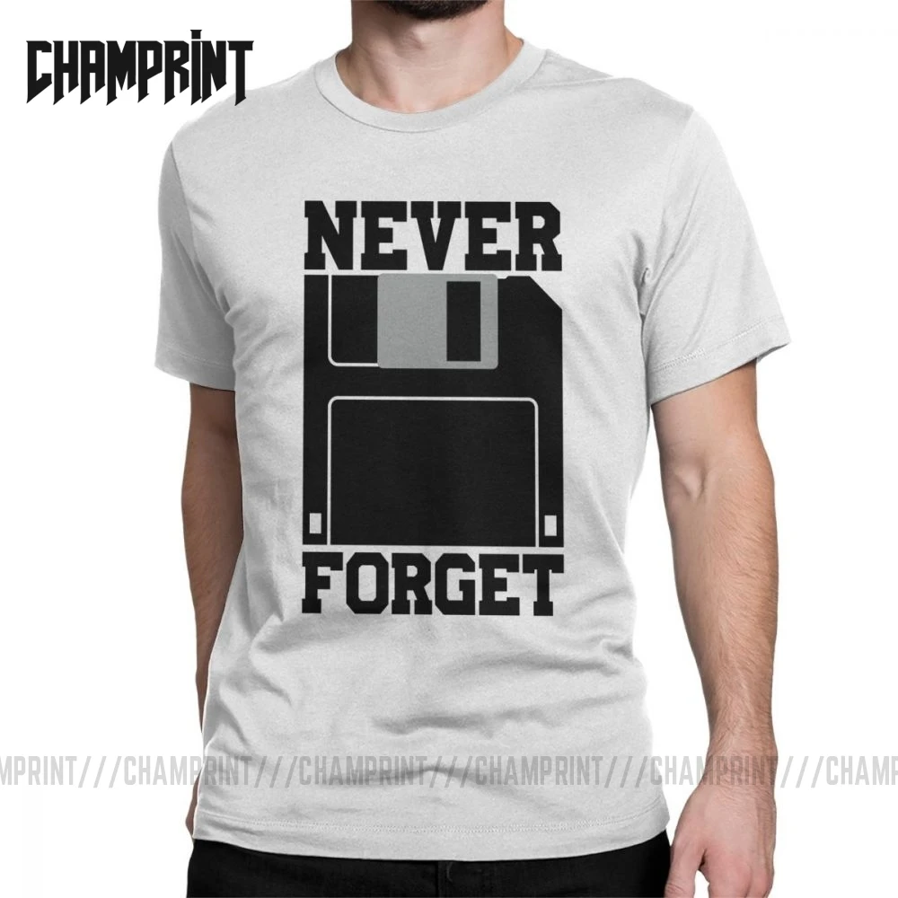 Vintage Floppy Disk Never Forget Silicon Valley T-Shirt Men Cotton T Shirts Aviato Hooli Geek Tv Nerd Short Sleeve Tee Shirt 5XL