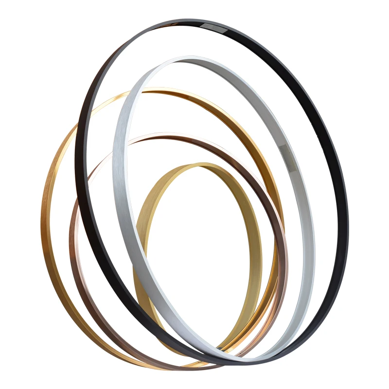 Golden Bathroom Office Hanging Wall Photo Aluminum Round Gold Home Decoration Framed Mirror Aluminum Extruded Round Metal Frame