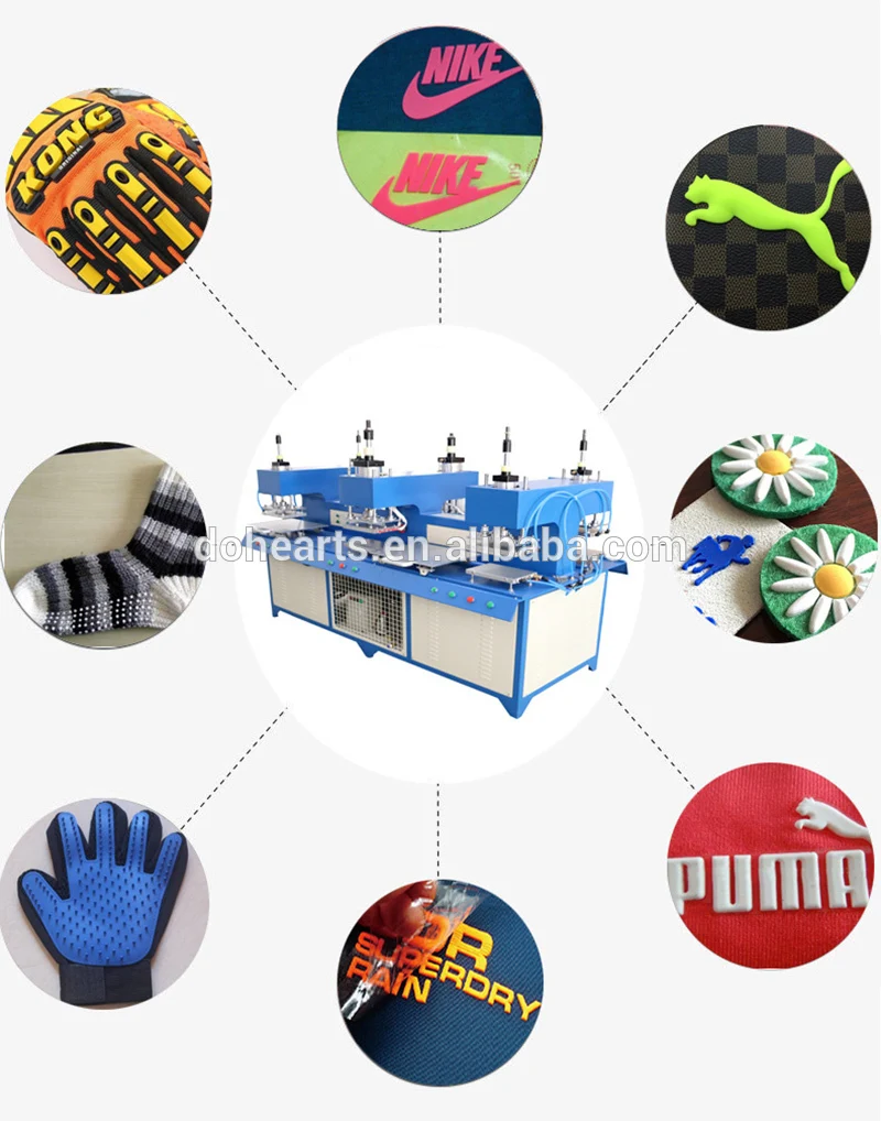 Textile Garment Fabric Embossing patch T Shirt Clothe 3D Hat Bag PVC Rubber Logo Silicone Label Making Machine