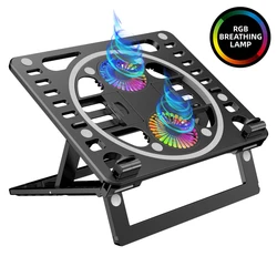 2022 Fast Shipping HAWEEL Gaming RGB Laptop Cooling Pad Tablet Desk Stand Cooler for iPad