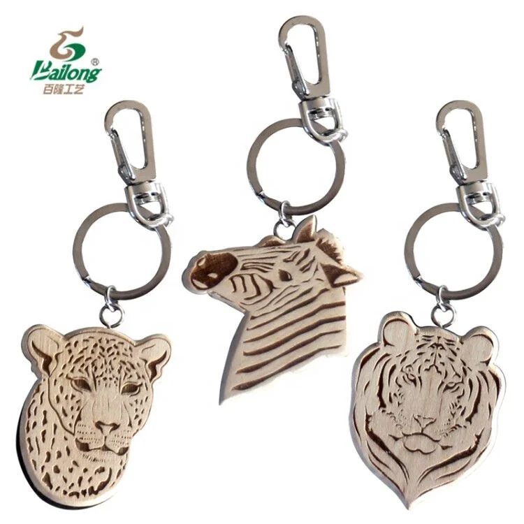 Laser engraved custom logo key chain souvenir wood custom keychain