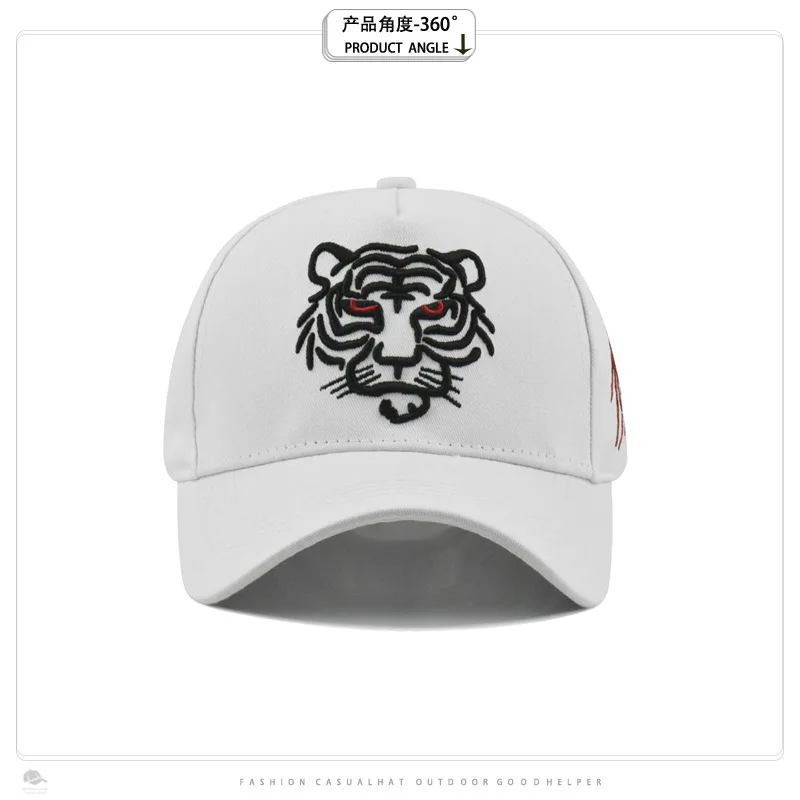 Embroidery Tiger Custom Logo 6 Panel Baseball Cap with Good Quality Good Service