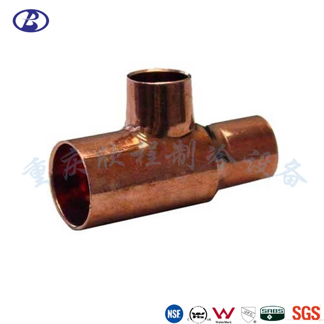 3 Way Copper Tee Reducer Refrigeration and Plumbing Copper Pipe Fitting