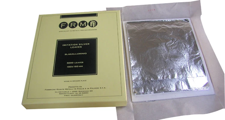 Factory price high quality funiture silver leaf gilding 16 x16 cm Italian imitation silver leaf
