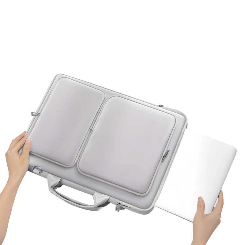 Carrying Laptop Sleeve Briefcase Shoulder Strap Travel Portable Organizer 15.6 inch For Tablet Electronic Accessories Storage