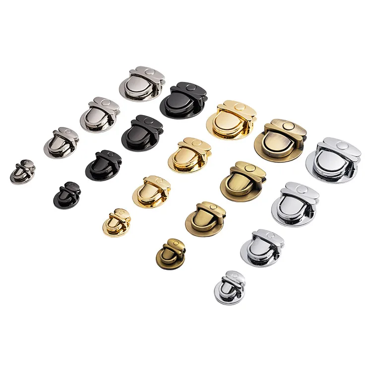 Custom DIY High Quality Alloy Metal Twist  Push Turn Locks Clasp Shoulder Hardware Accessories Bag Lock For Women Bag