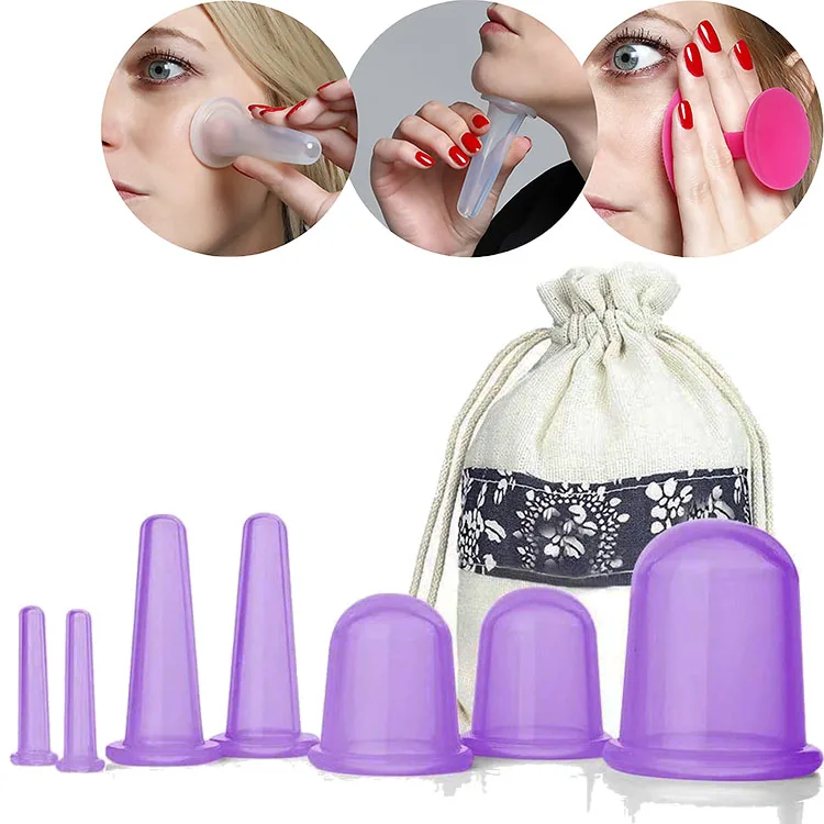 anti cellulite therapy facial cupping set tool for face low moq custom silicone cupping cup